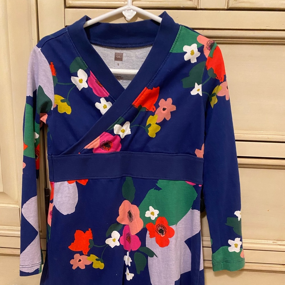 Blue Tea L/S floral dress size 5